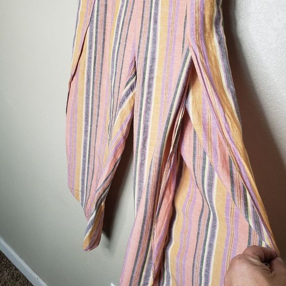 Drew Small Warm Stripe Linen Blend Split leg pants - Picture 5 of 9